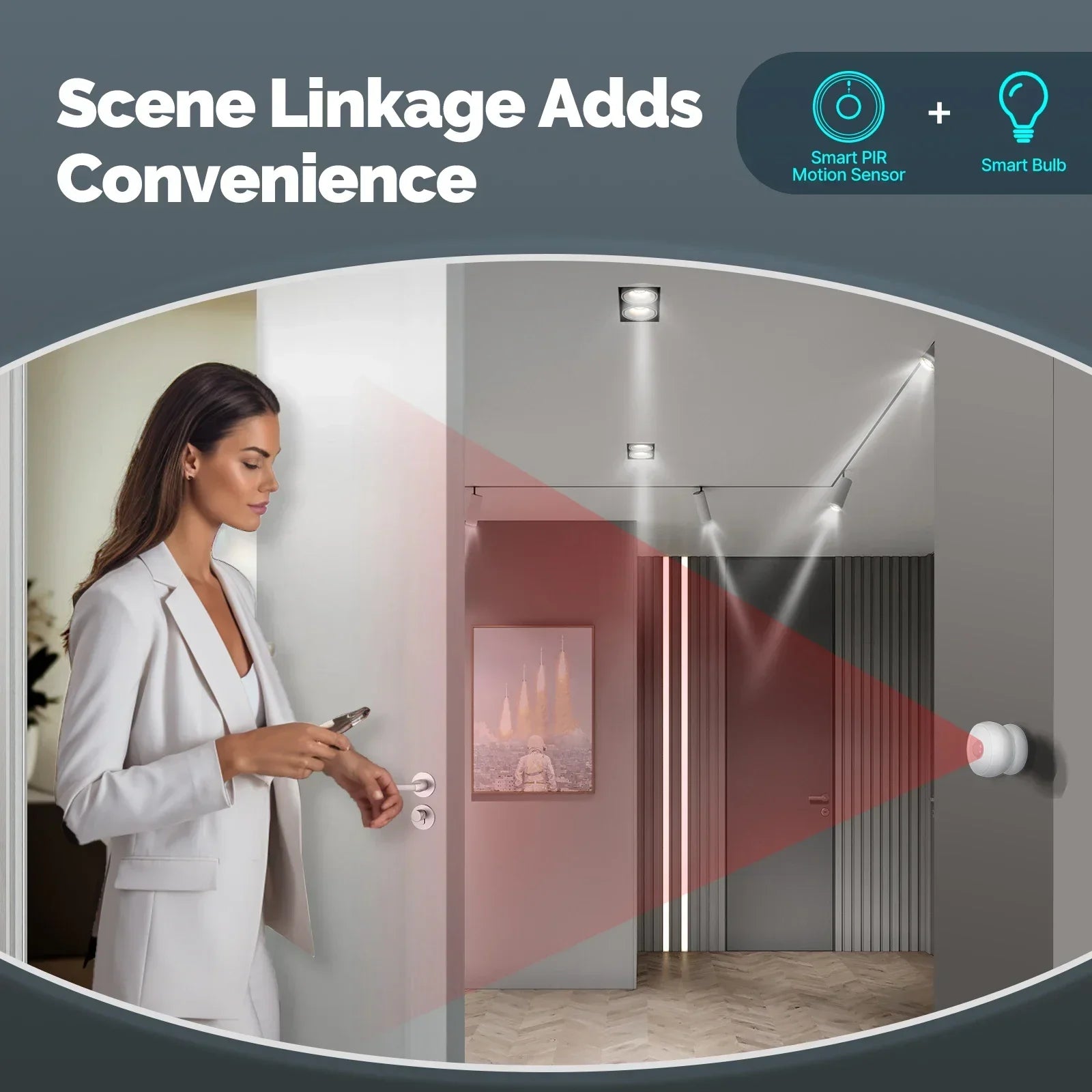 Moes Plastic Smart PIR Sensor Human Body Infrared Motion Detector