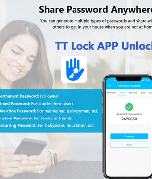 RayKube Zinc Alloy Fingerprint Bluetooth Digital Smart Door Lock