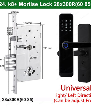 Wifi Smart Fingerprint Digital Electric Door Lock with Longer Handle Panels