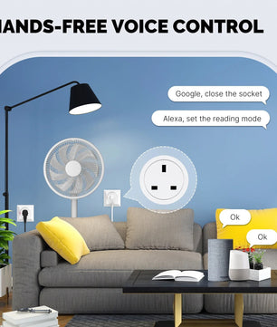 Moes Plastic Panel Voice Control Smart WIFI Power Socket Plug