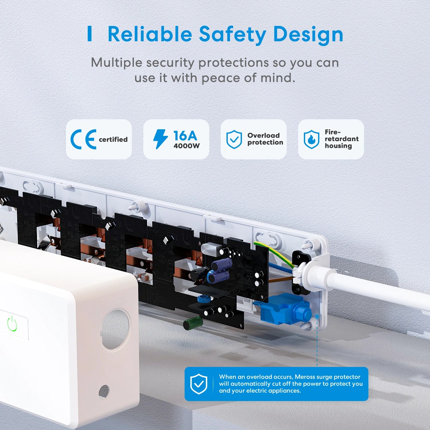 Meross Alloy WiFi Smart Power Surge Protector Socket Extension