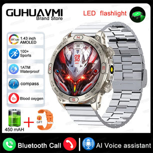 Stainless Steel Waterproof Android Round Shaped Bluetooth Smartwatch
