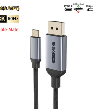 Aluminium 6mm 240Hz Display Port Extension Cable For MacBook