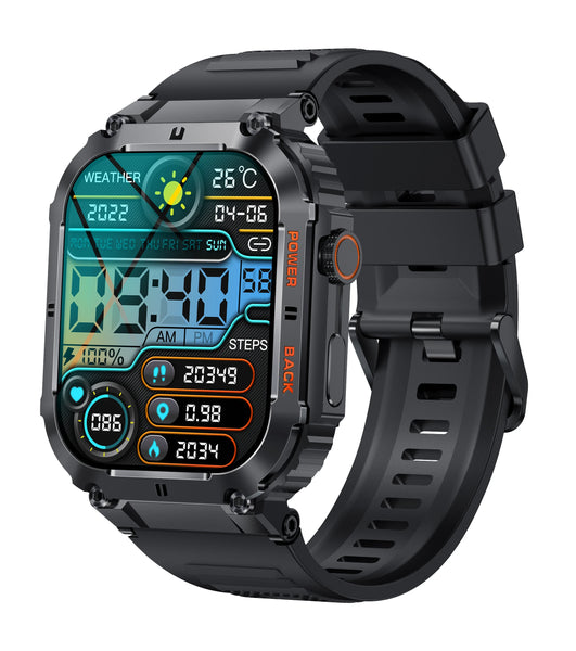 Silica Gel Waterproof Touch Screen Bluetooth Square Smartwatch