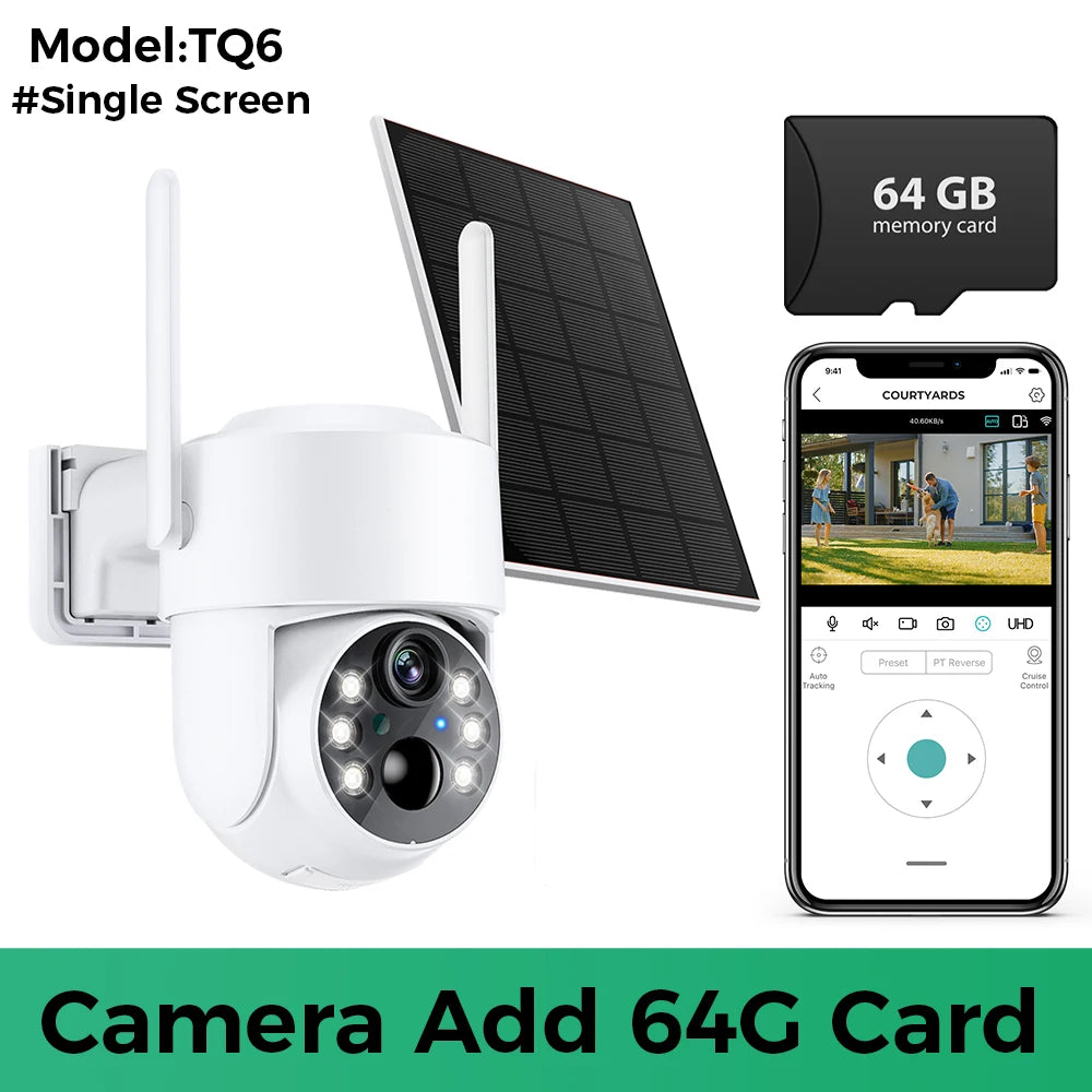 1080p 8MP 4K Solar Wifi Outdoor Dual Lens Surveillance Camera