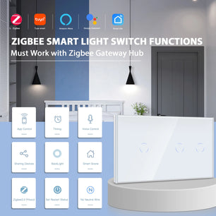 Bseed 10A 3 Gang Touch Wifi Smart Voice Control Wall Switch