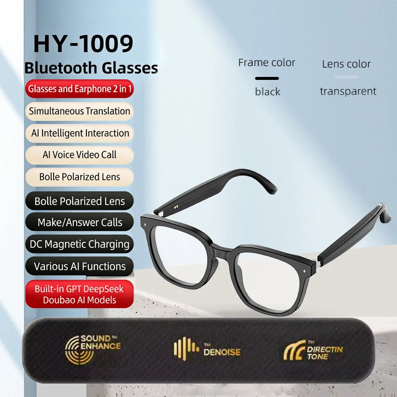Bluetooth Compatible Wireless AI Intelligent Translation Touch Sunglasses