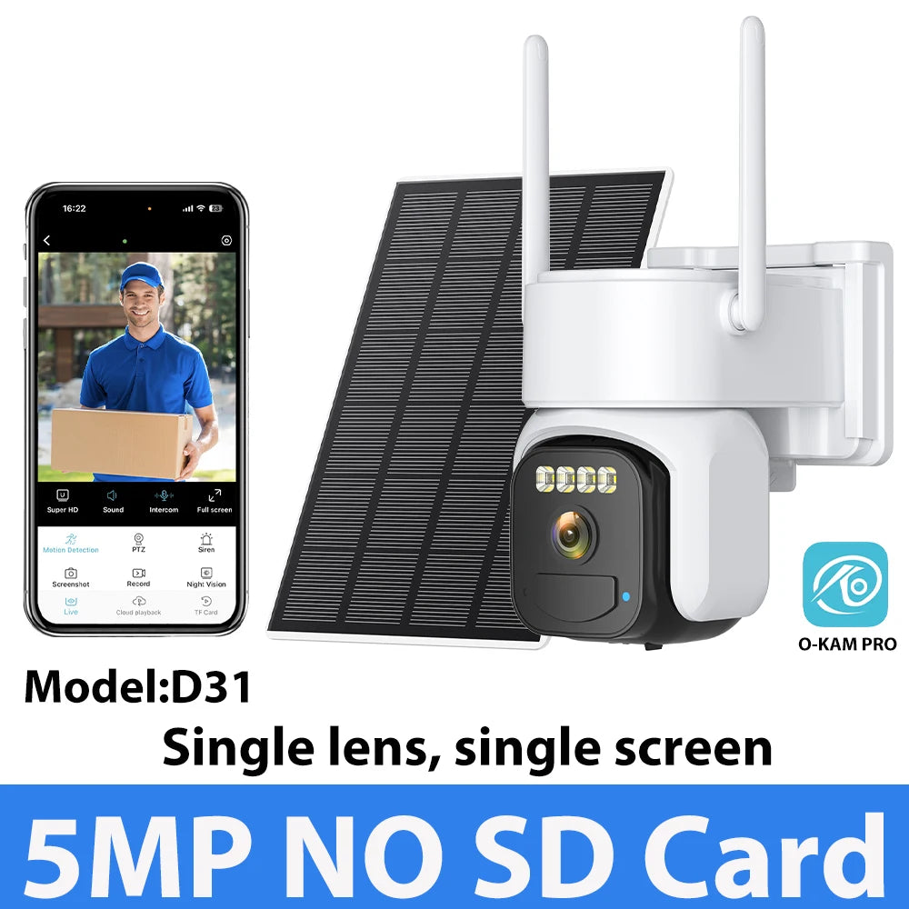 10MP 5K Wireless Solar Wifi Dual Lens Surveillance Camera