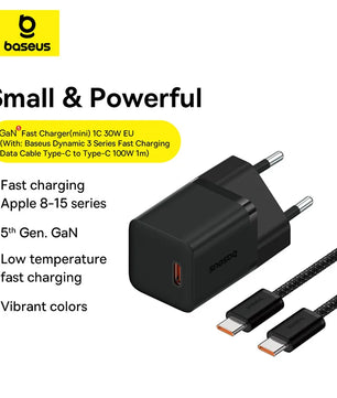 Baseus 30W Alloy USB Type-C Charger For iPhone 15 14 13 12 11 Pro Max