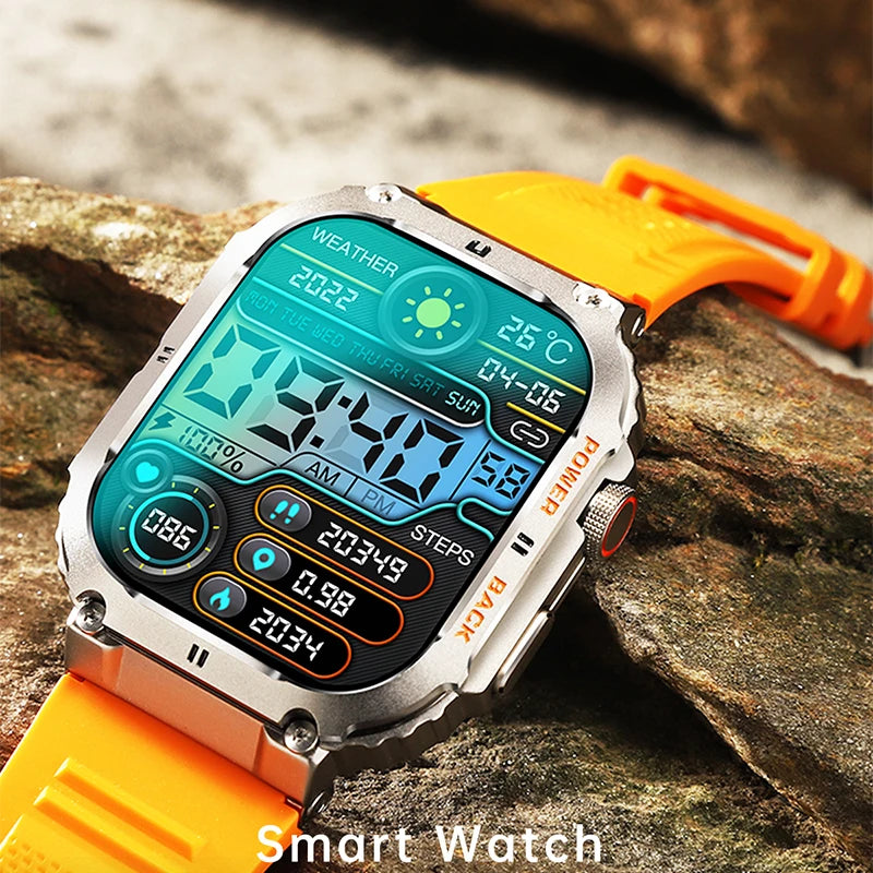 Silica Gel Waterproof Touch Screen Bluetooth Square Smartwatch