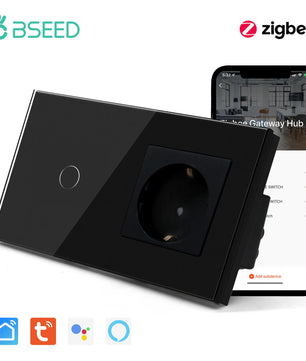 Bseed 16A Alloy 3 Gang Crystal Glass Panel Wall Light Touch Switch