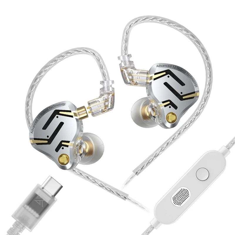 Metal Hybrid Technology Vocalism Wired Communication Earphones