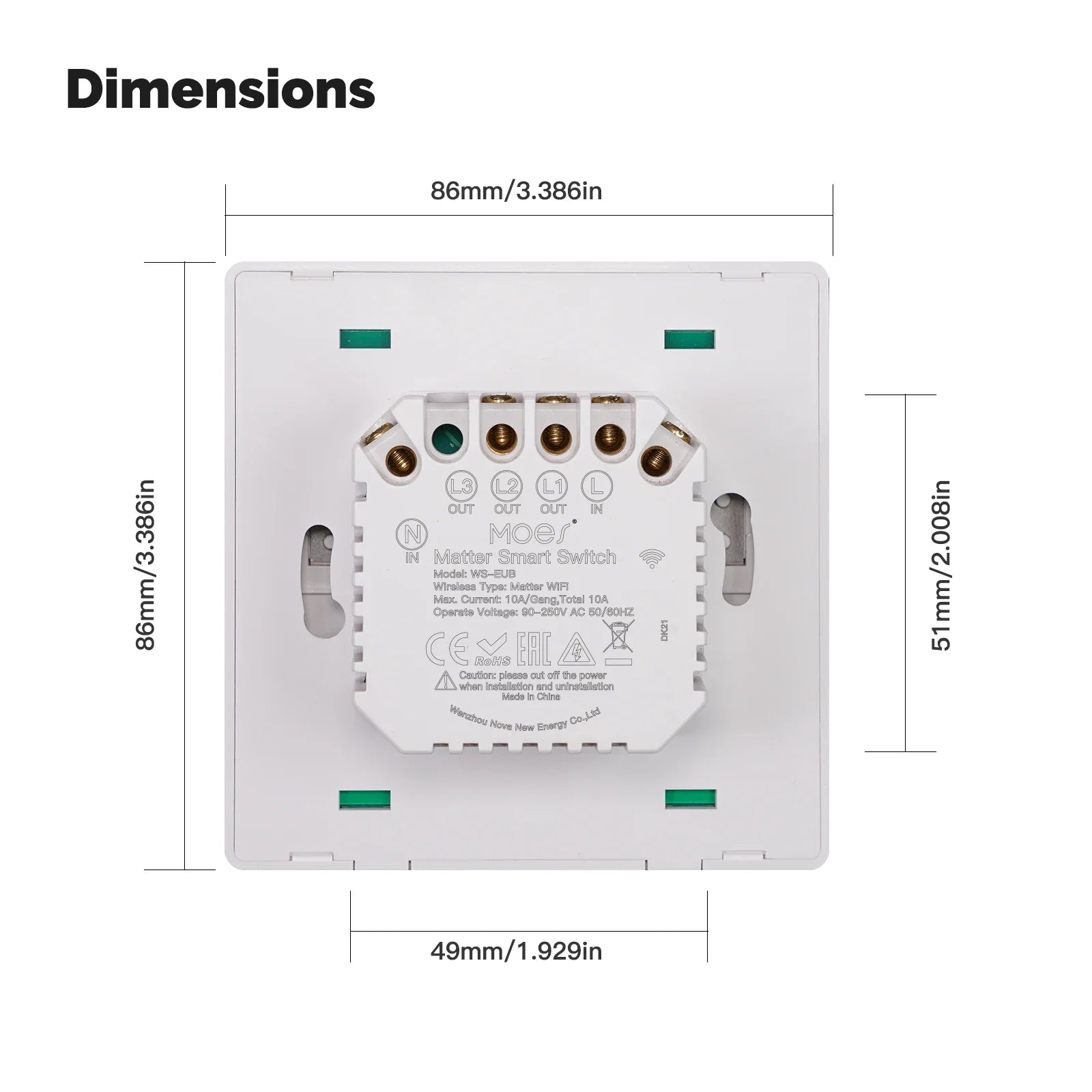 MOES WiFi Smart Light Button Switch with Alexa Google Home