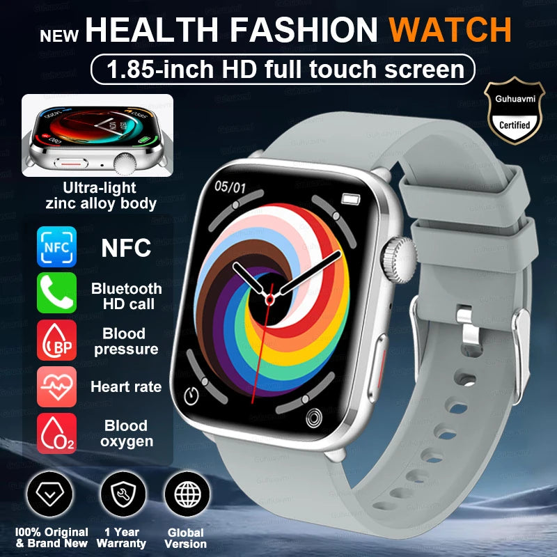Rubber Waterproof Android Square Shaped Amoled Screen Smartwatch