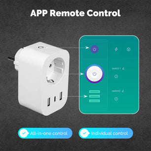 MOES WiFi 16A Plug USB Type-C Power Monitor with Alexa Google Home