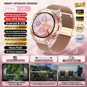 Silica Gel Waterproof Android Round Shaped Amoled Screen Smartwatch
