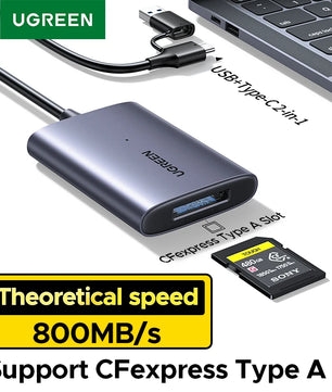 Ugreen Metal 800MB/s USB-C 2-in-1 Plug Single Slot Card Reader