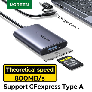 Ugreen Metal 800MB/s USB-C 2-in-1 Plug Single Slot Card Reader