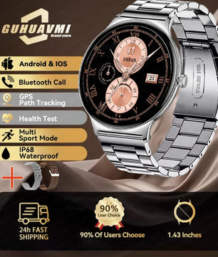 Silica Gel Full Touch Screen Android Round Shaped Digital Smartwatch