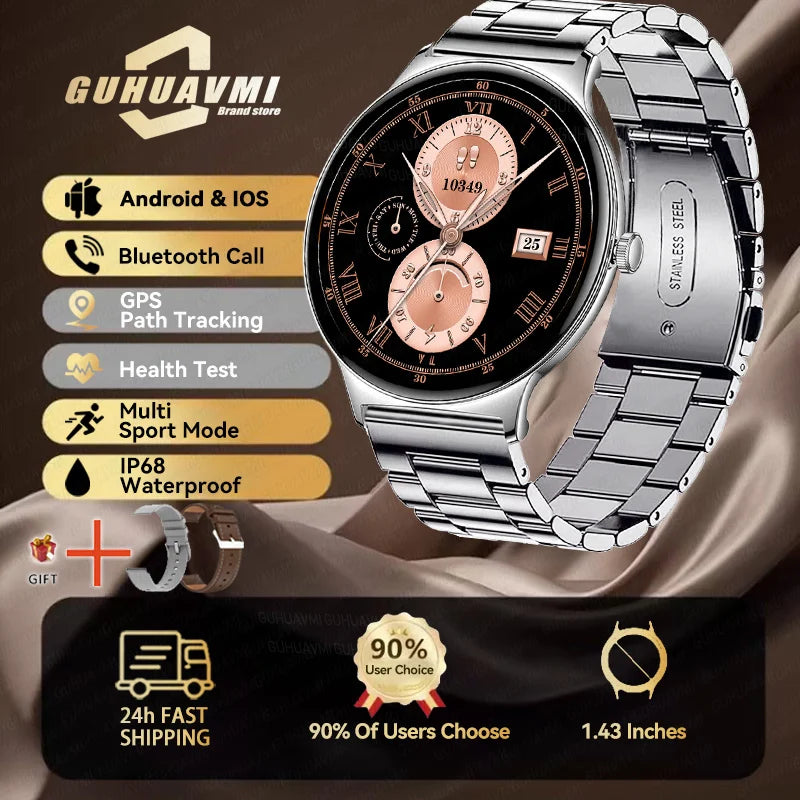 Silica Gel Full Touch Screen Android Round Shaped Digital Smartwatch