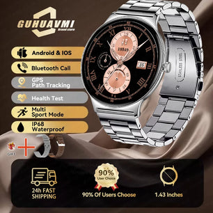 Silica Gel Full Touch Screen Android Round Shaped Digital Smartwatch