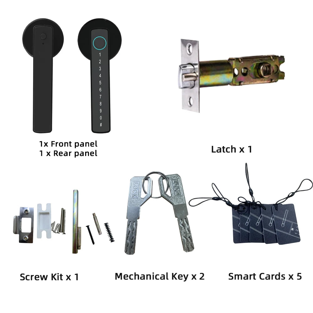 Aluminium Alloy Fingerprint Bluetooth Reversible Dry Battery Lock