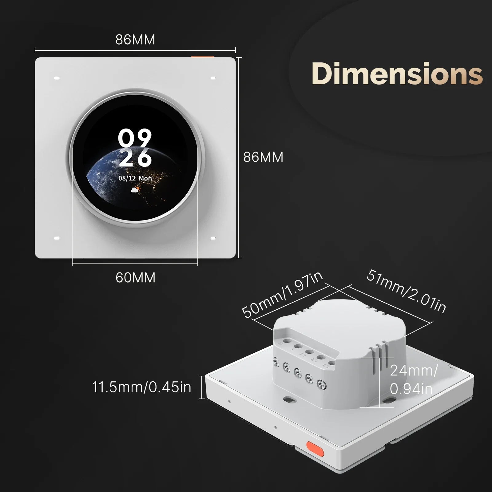 Moes Tuya WiFi Smart Knob Central Control Screen Rotate Switch