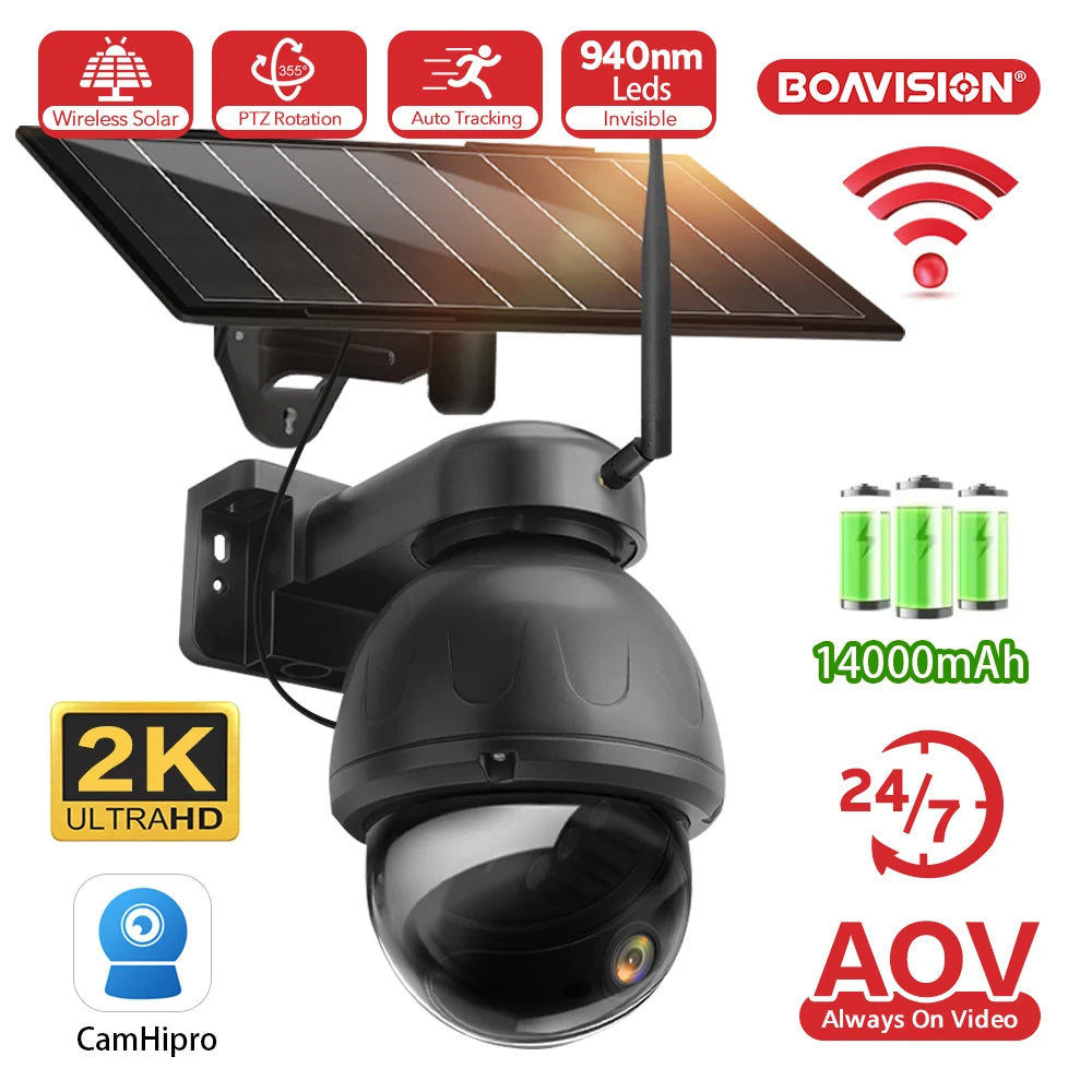 3 Mega Pixel Plastic IP66 WIFI Solar Powered Security Camera