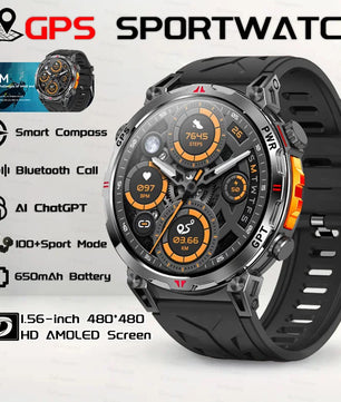 Steel Android Round Shape Waterproof On-Wrist Smartwatch