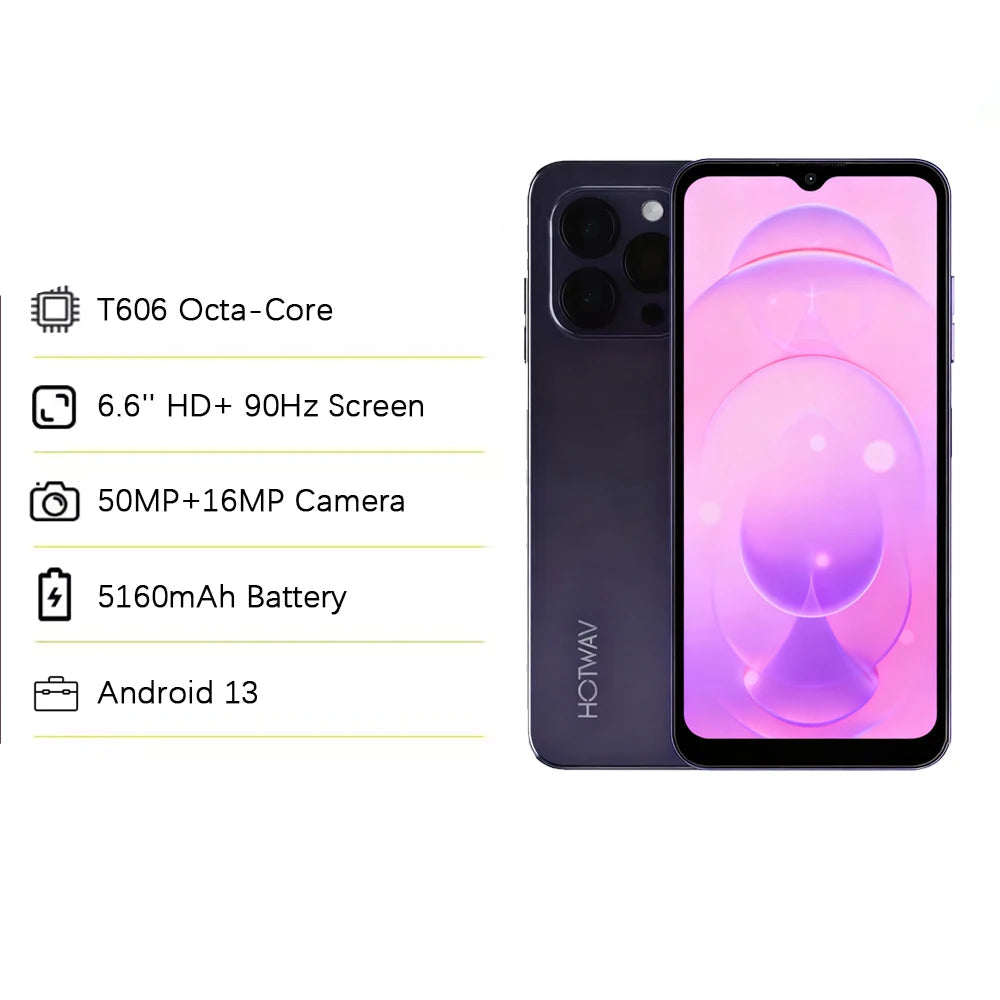 5999mAh 256GB Android Hotwav Note 13 Pro 4G Smartphone