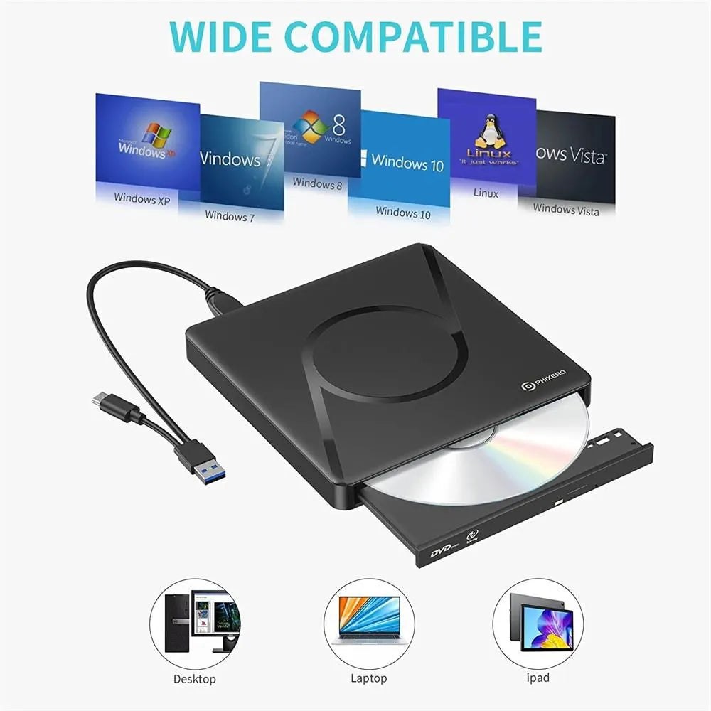 USB 3.0 External Blu Ray DVD 3D Slim Optical Drive