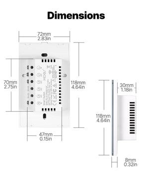 Moes Tuya WiFi Smart Light Glass Touch Panel Fireproof Switch