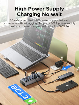 Orico 7-IN-1 Aluminum Alloy USB 3.0 Splitter Docking Station Hub
