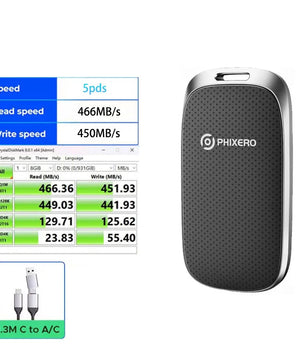 128GB USB 3.2 External Type-C Solid State Drive For Laptop
