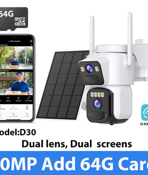 10MP 5K Wireless Solar Wifi Dual Lens Surveillance Camera