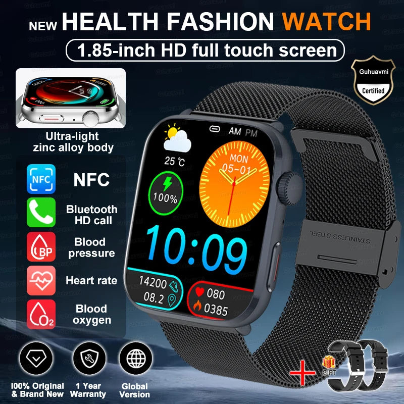 Rubber Waterproof Android Square Shaped Amoled Screen Smartwatch