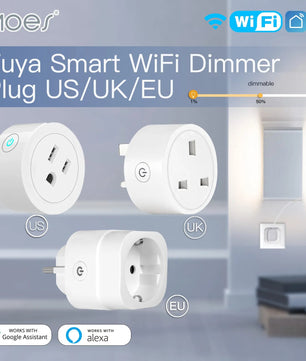 Moes Plastic Panel Voice Remote Control Smart Power Socket Plug