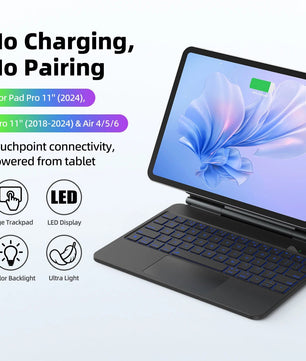 11 Inches Wireless Magnetic Magic Keyboard Case for Apple iPad