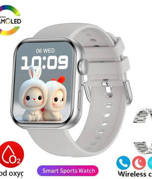 Silica Gel Waterproof Bluetooth Android GPS Square Shape Smartwatch