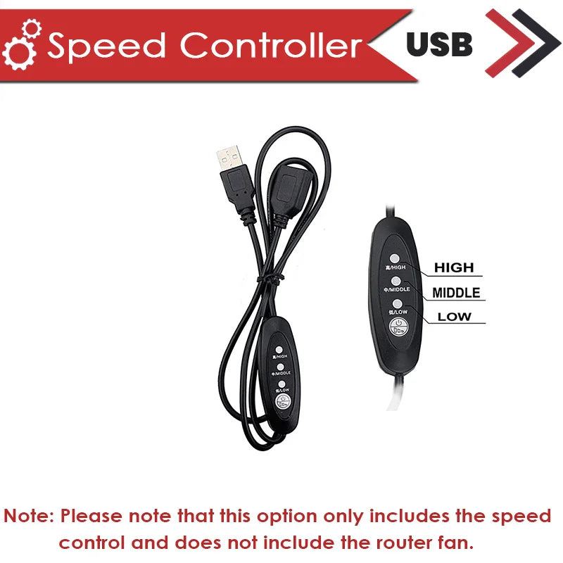 5V USB Controller & Protective Net Desktop Cooling Router Fan