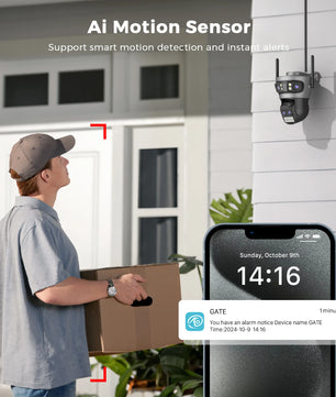 Plastic 9MP IP66 Waterproof 4 Lens Zoom 5G Dome Camera