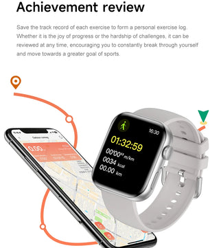 Silica Gel Waterproof Bluetooth Android GPS Square Shape Smartwatch