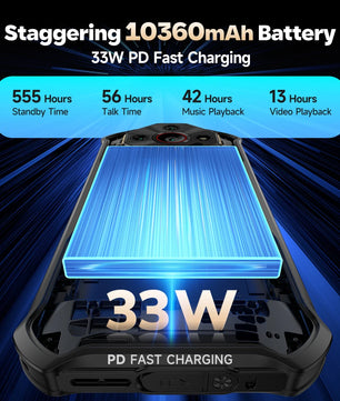 10360mAh 128GB 120Hz Android Armor X16 4G Rugged Smartphone