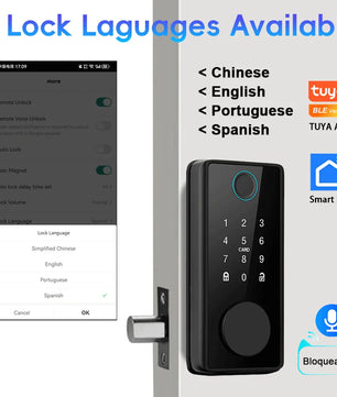 Zinc Alloy Fingerprint Bluetooth Deadbolt Reversible Password Lock