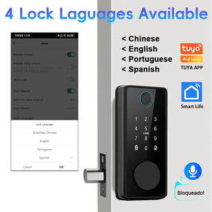 Zinc Alloy Fingerprint Bluetooth Deadbolt Reversible Password Lock