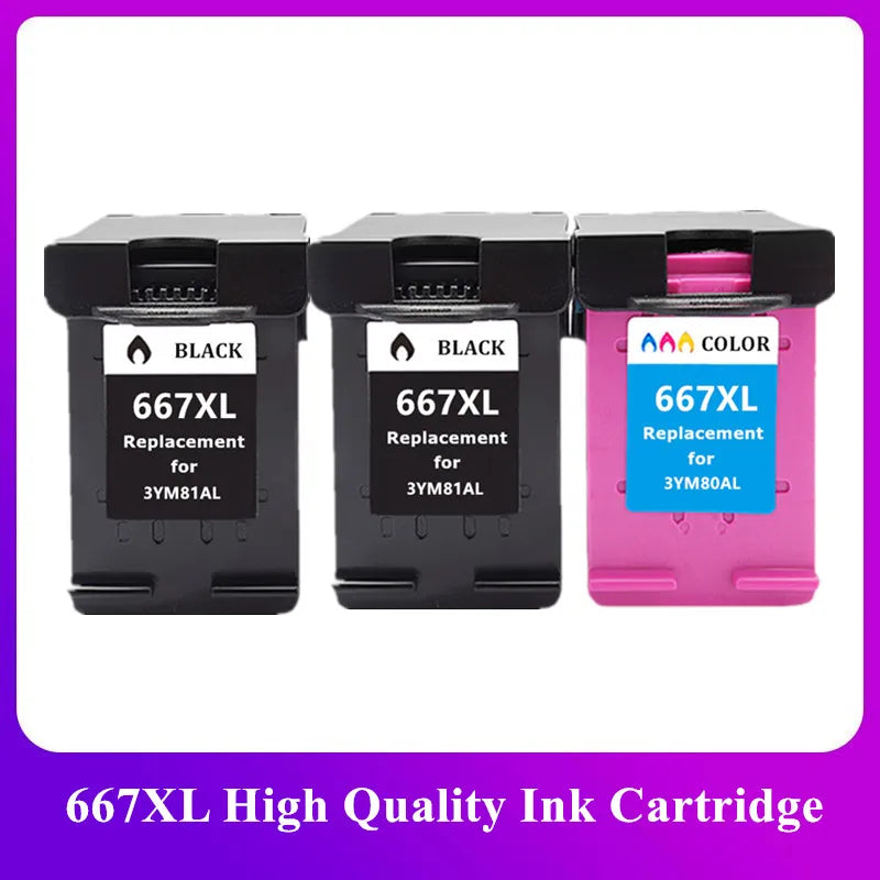 667XL Ink Cartridge Compatible For HP DeskJet 1275 2374 2375 2376 2775 2776