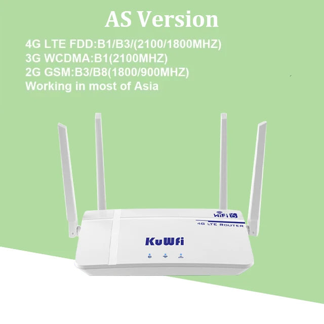 300Mbps 2.4GHz Fixed Antenna LTE Router With SIM Card Slot