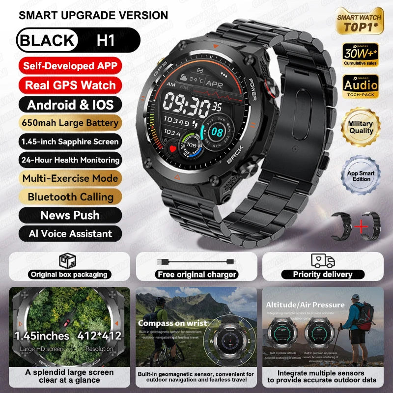 Silica Gel Waterproof Android Round Shaped Amoled Screen Smartwatch