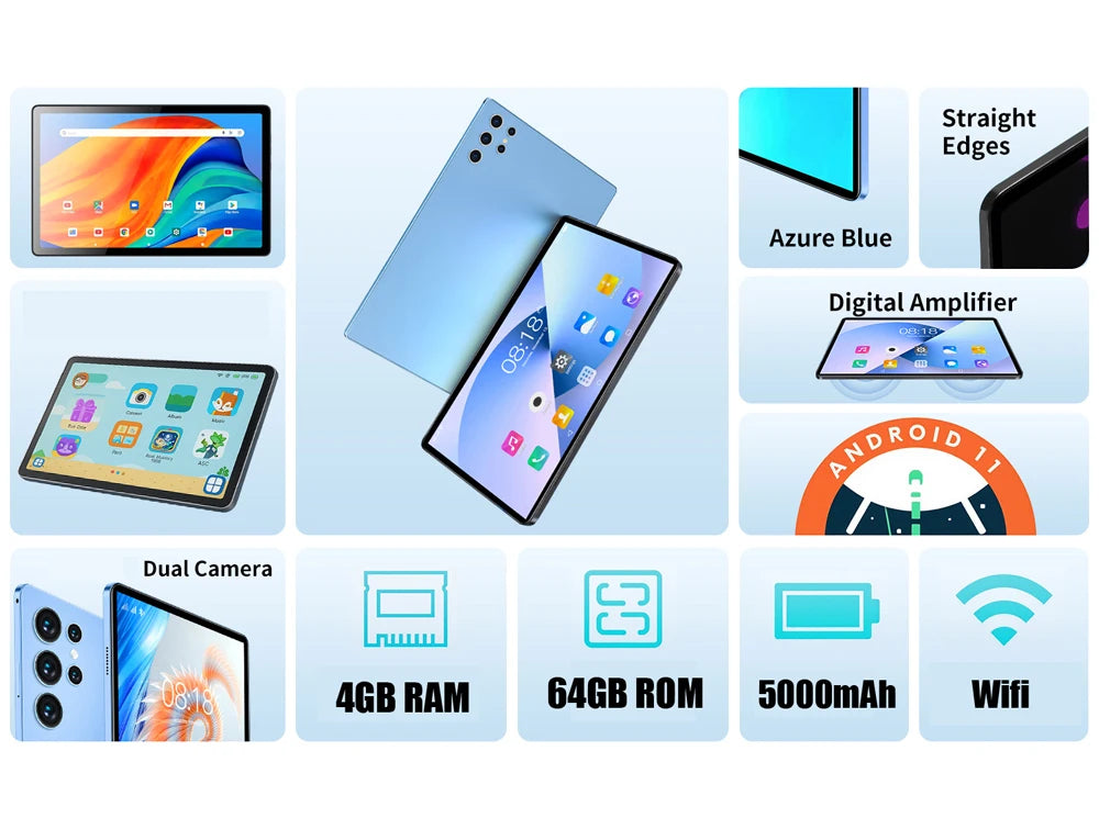 5000mAh 5MP 4GB RAM 64GB ROM Fast Charging 10.1 Inch Tablet