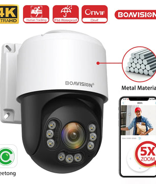 Boavision 8MP IP Optical Zoom Vehicle Detection Security Camera